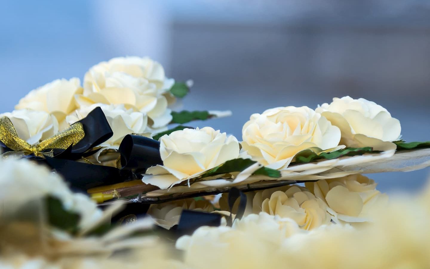 White funeral flowers